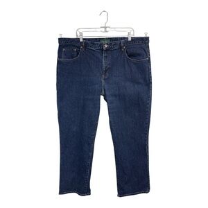 Ralph Lauren Women's 22W Classic Straight Leg Jeans Dark Blue Wash Stretch